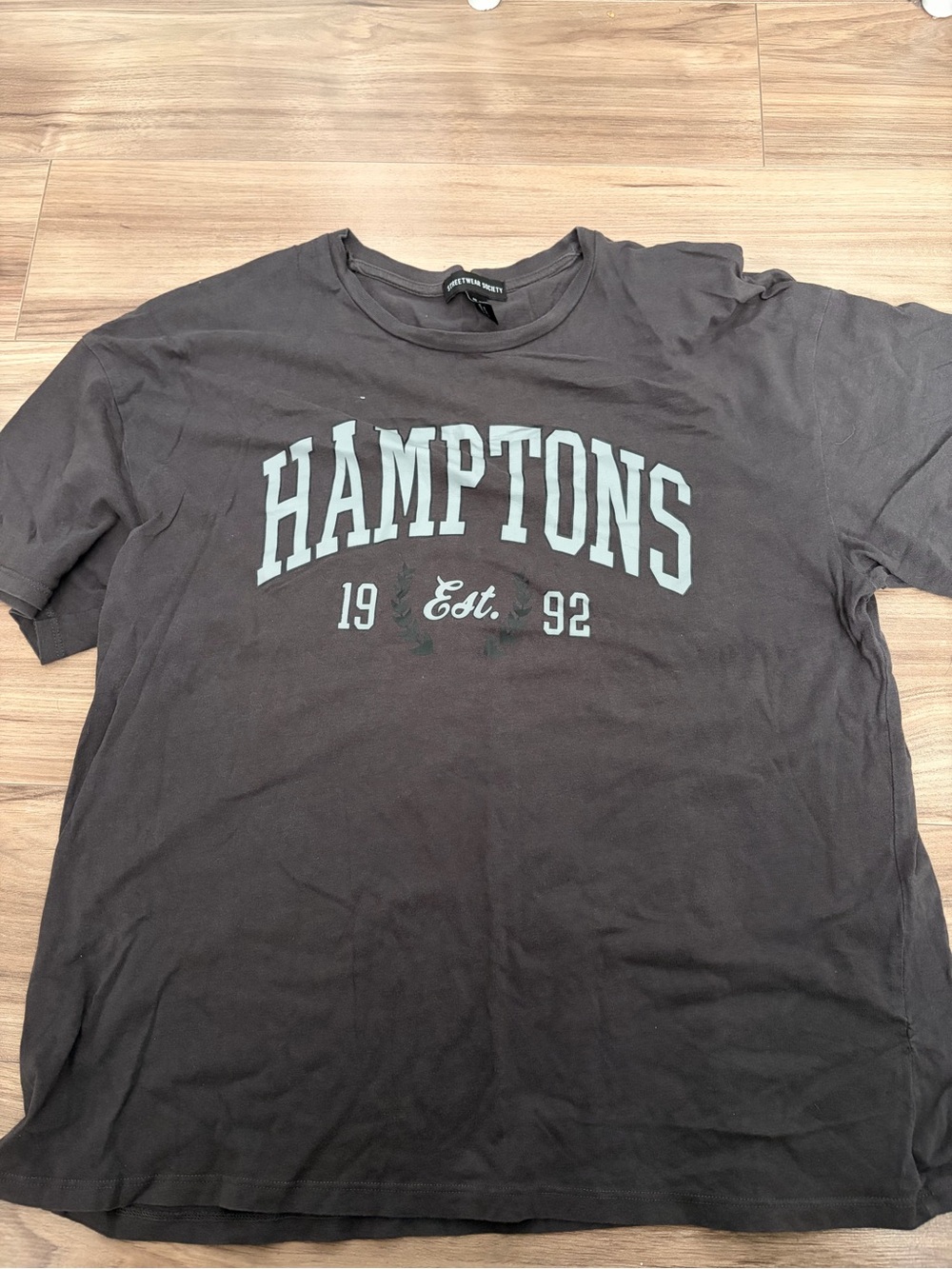 Streetwear Society Hamptons Graphic Tee - Black with Light Blue Print
